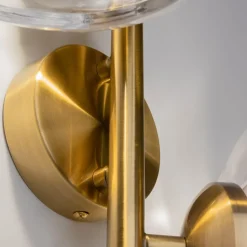 Wandleuchte Metall Glas 45 cm hoch in Messing G9 Modern