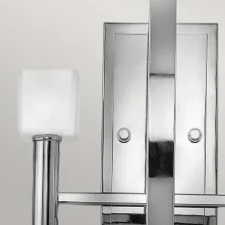 Wandleuchte Metall Glas H: 50 cm Chrom Weiß mit 2x G9 LED