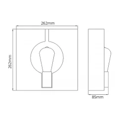 Wandleuchte Metall Graphit H: 26,6 cm klein E27 eckig Modern