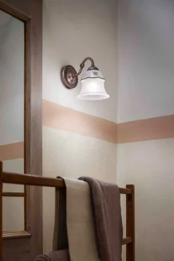 Wandleuchte Metall Keramik 17 cm hoch E14 Landhaus