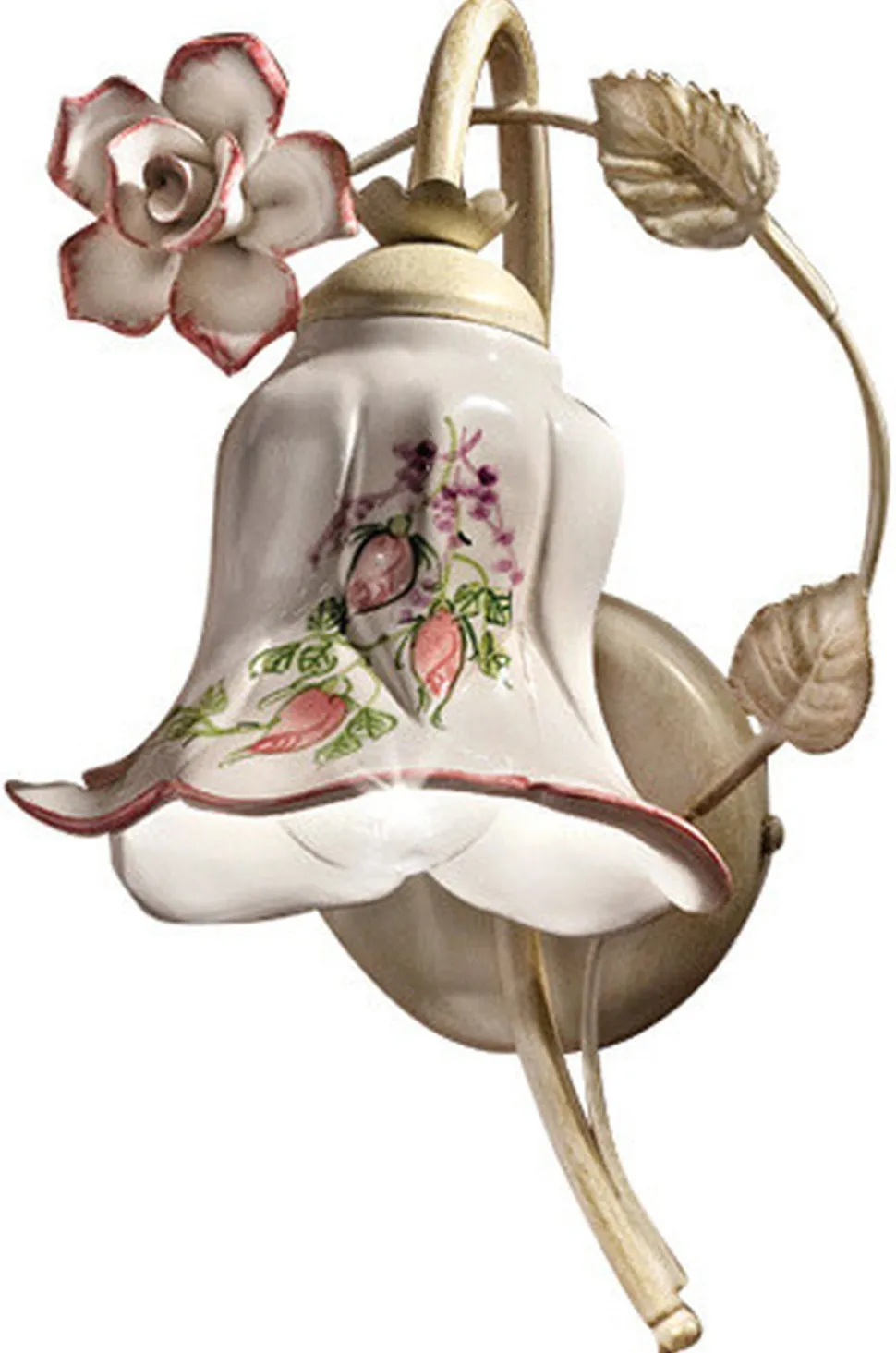 Wandleuchte Metall Keramik E14 26 cm hoch Landhaus