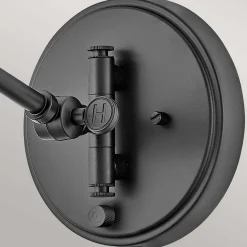 Wandleuchte Metall Rattan E27 verstellbar Schwarz vielseitig