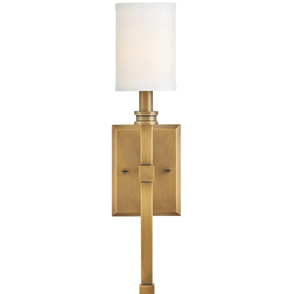 Wandleuchte Metall Stoff H: 45,6 cm Jugendstil E14