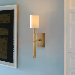 Wandleuchte Metall Stoff H: 45,6 cm Jugendstil E14