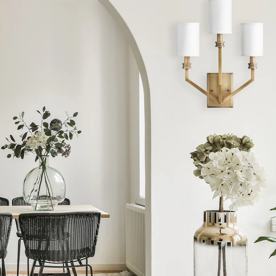 Wandleuchte Metall Stoff 48,3 cm hoch E14 3-flammig