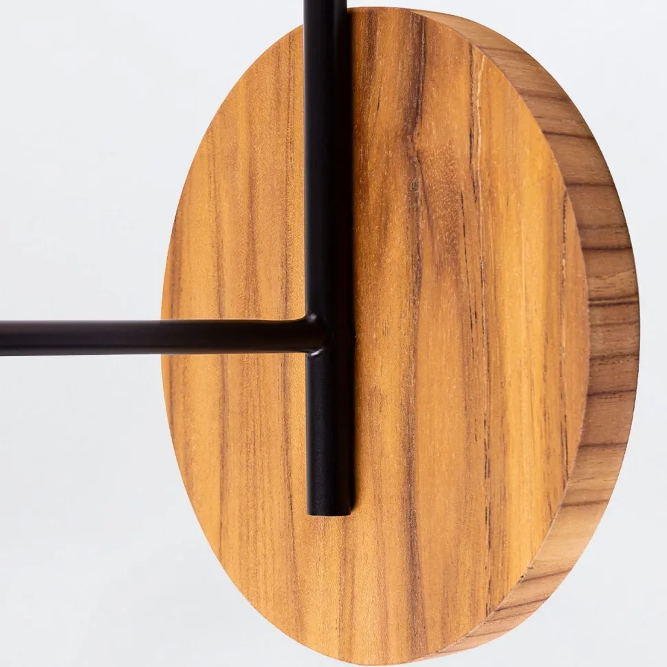 Wandleuchte Metall Teak Holz Furnier GU10 50 cm hoch