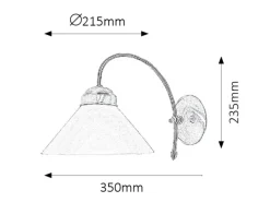 Wandleuchte mit Glasschirm Antik