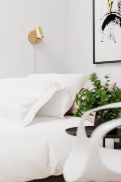 Wandleuchte mit Kabel Stecker GU10 verstellbar in Gold Metall