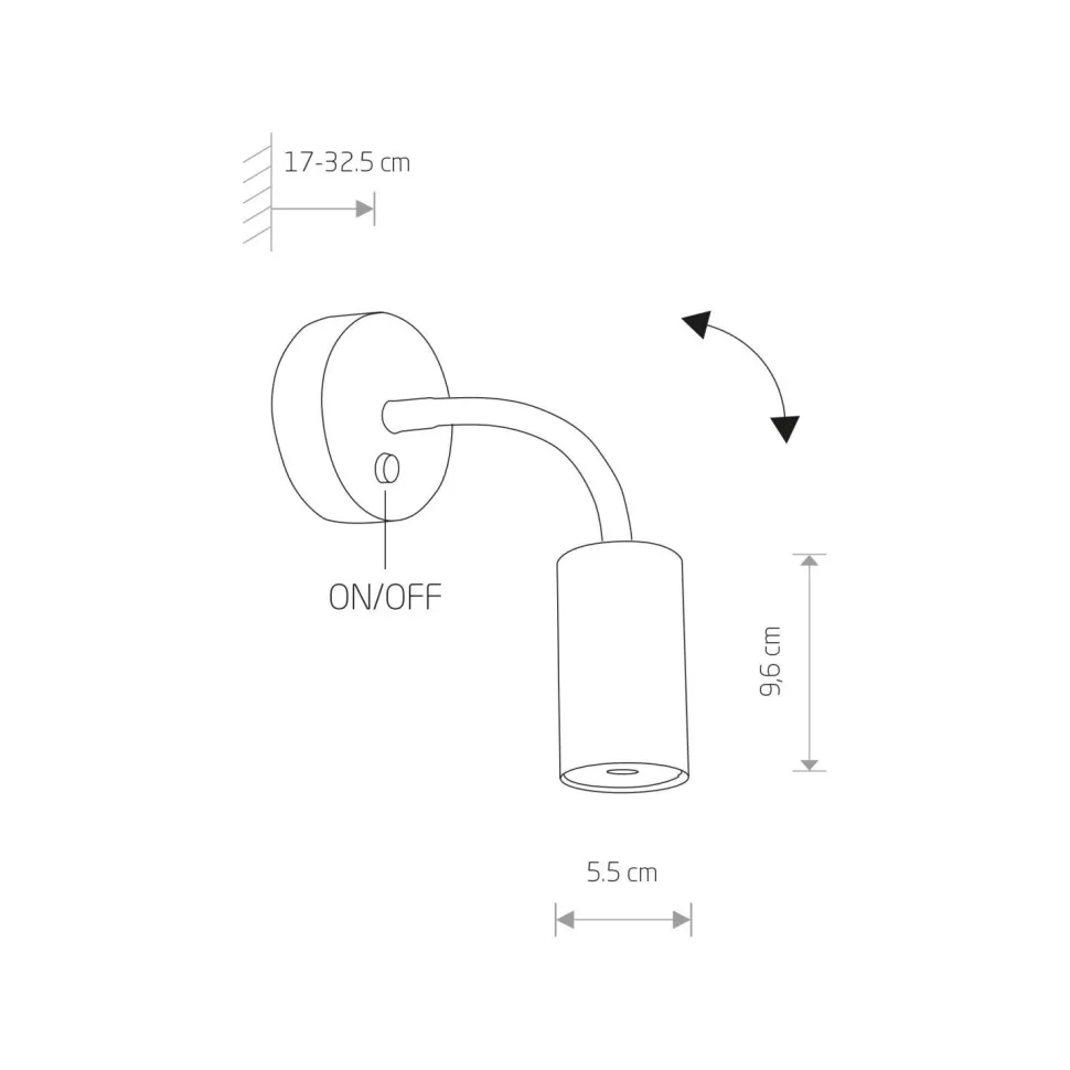 Wandleuchte mit Schalter Schwanenhals GU10 Schwarz Messing