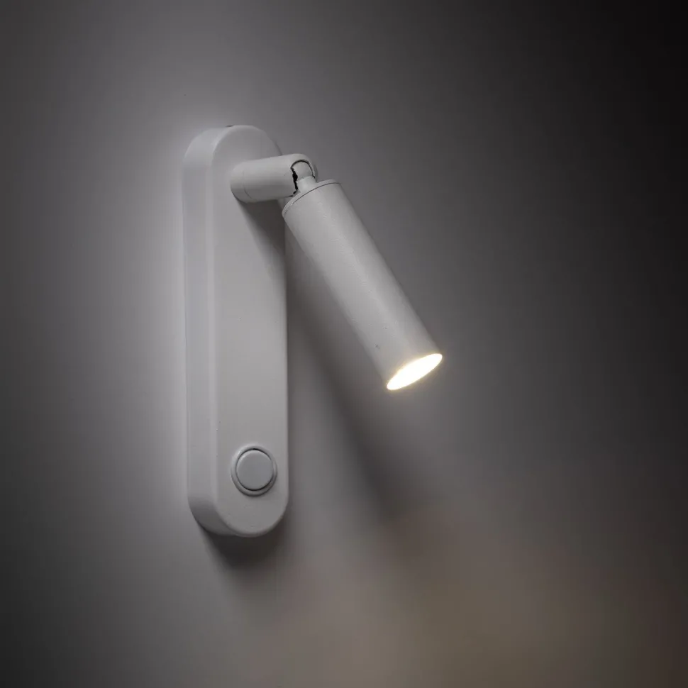 Wandleuchte mit Schalter H: 22 cm schwenkbar Weiß Metall G9