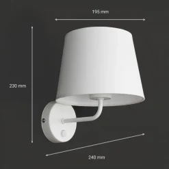 Wandleuchte mit Schalter Weiß MAJA