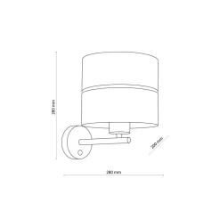 Wandleuchte mit Schalter Stoff Metall Schwarz Gold E27