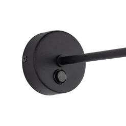 Wandleuchte mit Schalter Stoff Metall Weiß Schwarz E27 GREET