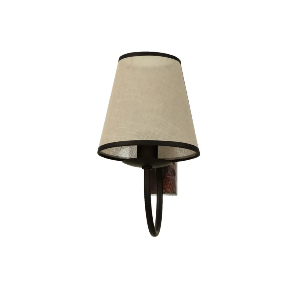 Wandleuchte mit Schirm Braun Beige Landhausstil