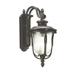 Wandleuchte MORGANA in Bronze Riffelglas IP44 außen