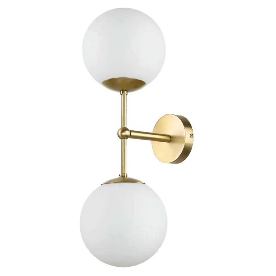 Wandleuchte MUSA Messing Glas in Bronze hell Weiß