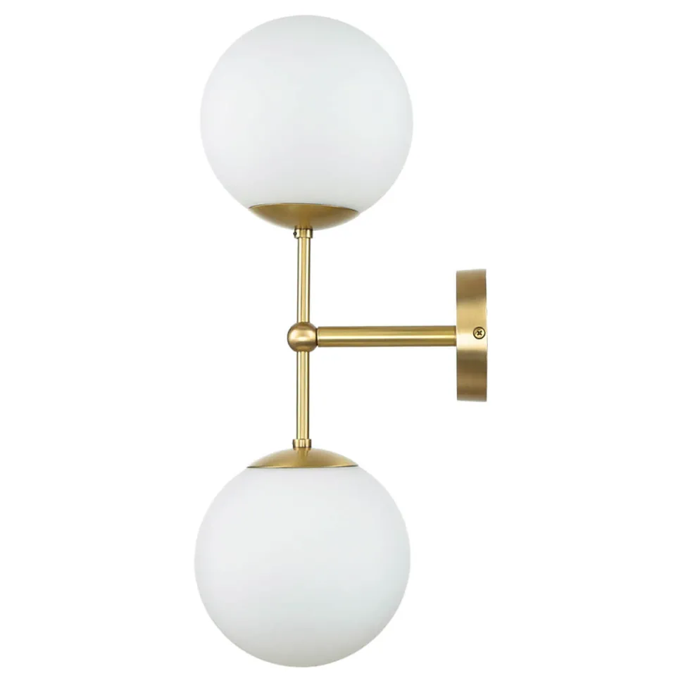 Wandleuchte MUSA Messing Glas in Bronze hell Weiß