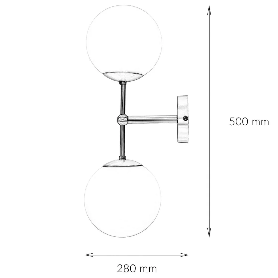 Wandleuchte MUSA Messing Glas in Bronze hell Weiß