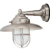Wandleuchte Nickel Echt-Messing Glas IP43 Maritim
