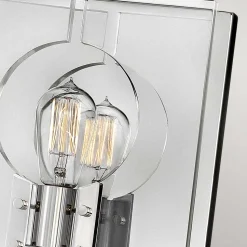 Wandleuchte quadratisch 26,1 cm hoch Nickel poliert E27