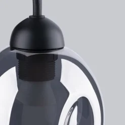 Wandleuchte Rauchglas Schwarz E27 dekorativ SEGIN