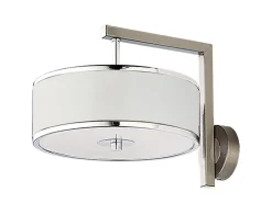 Wandleuchte rund Weiß Chrom LORSAN Flur Wohnzimmer