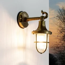 Wandleuchte SANTORIN aus Echt Messing für Außen