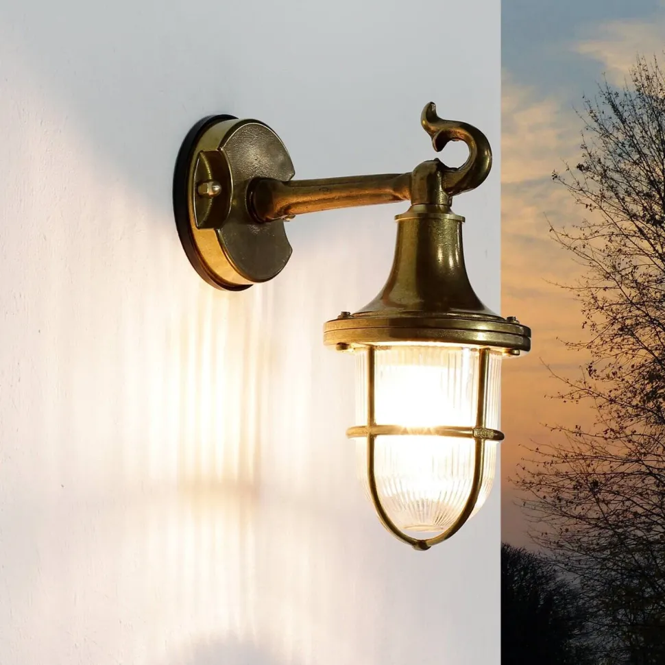 Wandleuchte SANTORIN aus Echt Messing für Außen