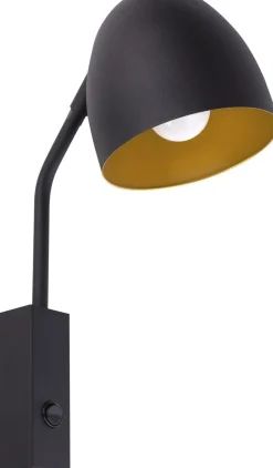 Wandleuchte SARE in Schwarz Gold Wohnzimmer Lampe