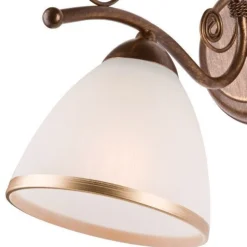 Wandleuchte Schirm Shabby Braun antik Metall