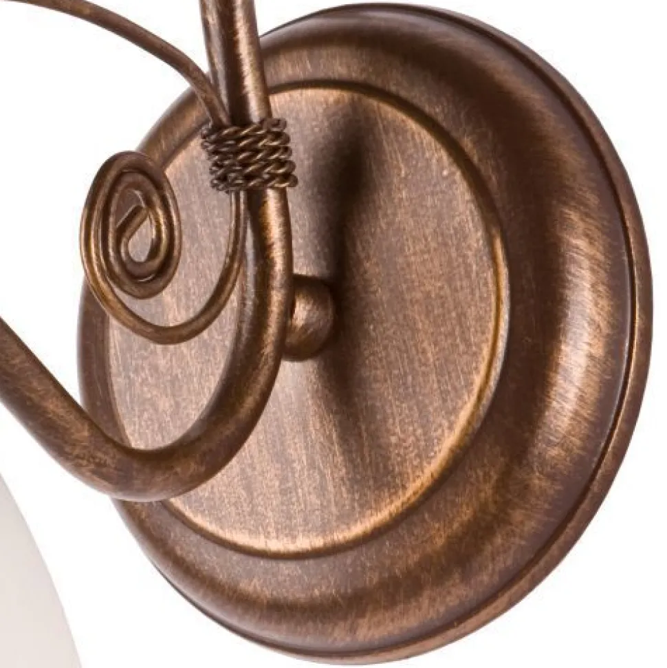 Wandleuchte Schirm Shabby Braun antik Metall