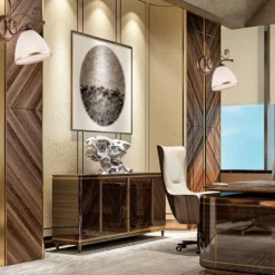 Wandleuchte Schirm Shabby Braun antik Metall