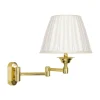 Wandleuchte Schlafzimmer Messing Stoff schwenkbar E14