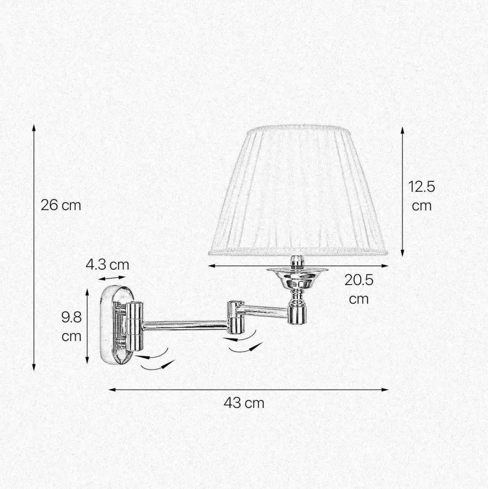 Wandleuchte Schlafzimmer Messing Stoff schwenkbar E14