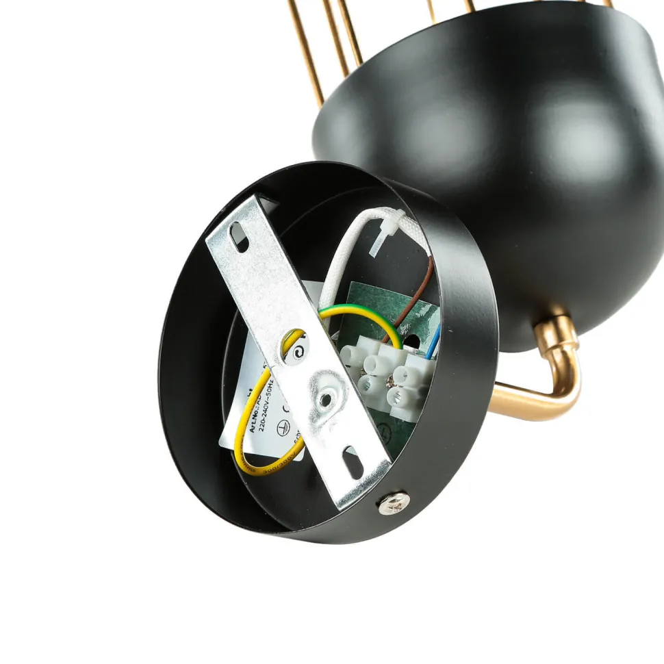 Wandleuchte Schwarz Gold E14 Metall Loft Design QUINN