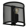 Wandleuchte Schwarz Metall Mesh Schirm Modern E27