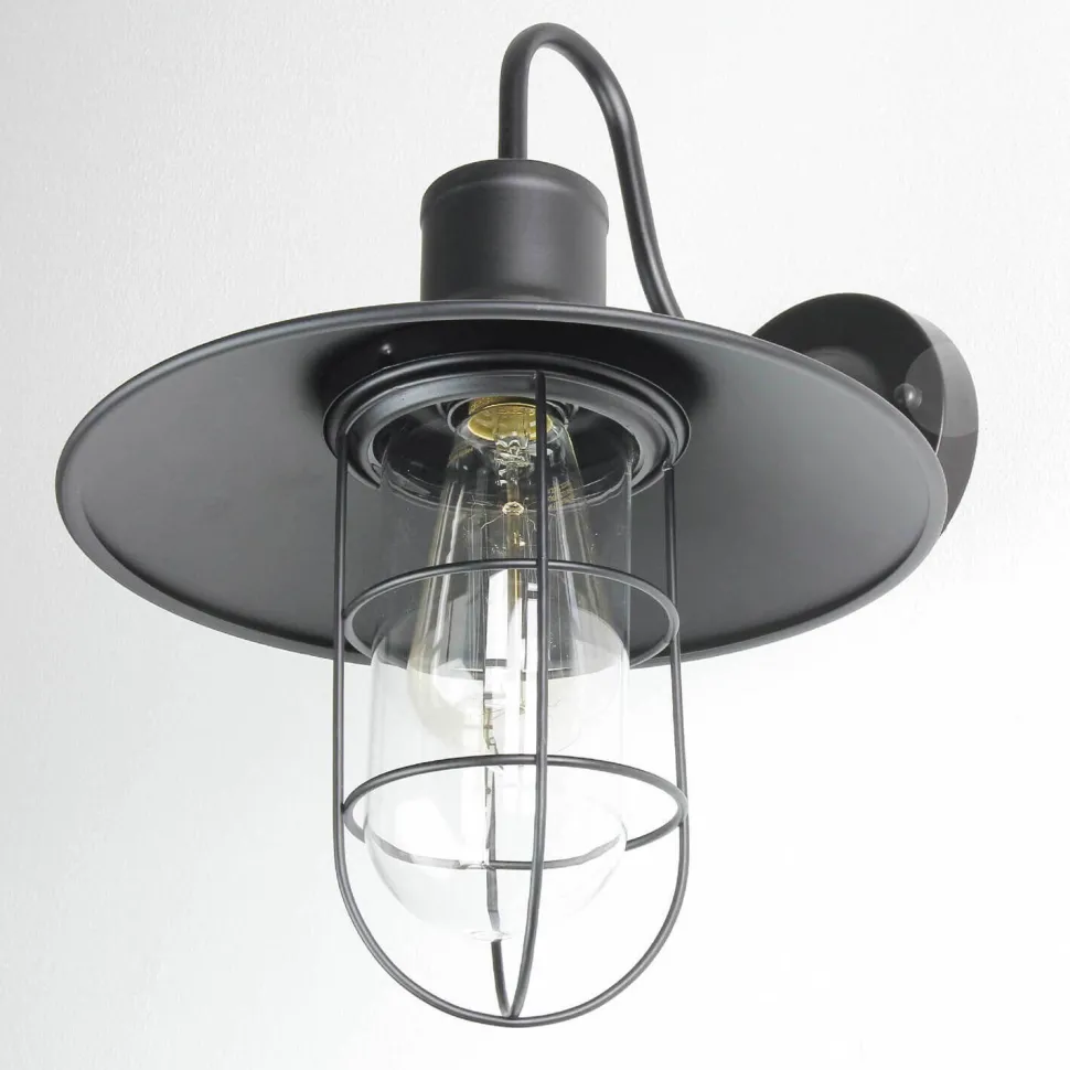 Wandleuchte Schwarz Metall E27 innen Vintage
