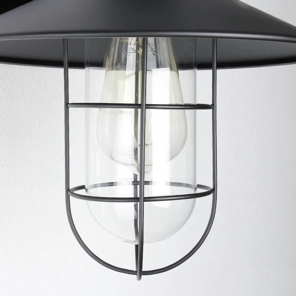 Wandleuchte Schwarz Metall E27 innen Vintage