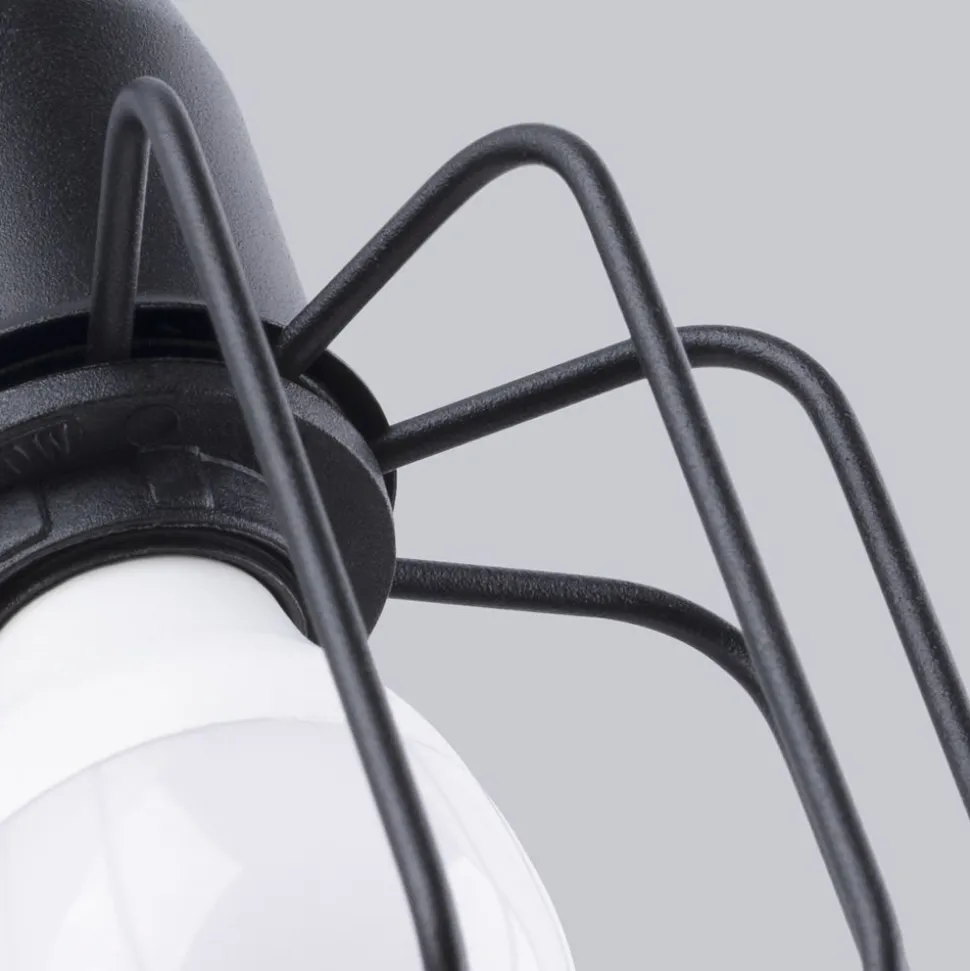 Wandleuchte Schwarz Metall Retro E14 Käfigschirm TISTA