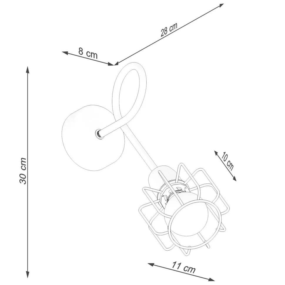 Wandleuchte Schwarz Metall Retro E14 Käfigschirm TISTA