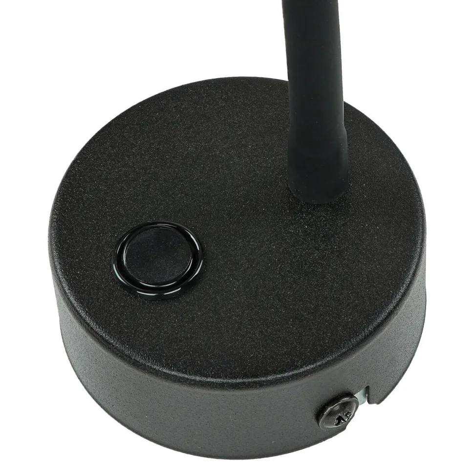 Wandleuchte Schwarz mit Schalter Metall Ø13cm