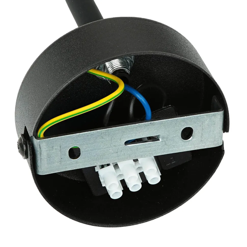 Wandleuchte Schwarz mit Schalter Metall Ø13cm