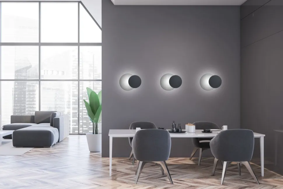 Wandleuchte Schwarz rund G9 indirekte Beleuchtung