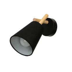 Wandleuchte Schwarz Stoff Schirm E27 VAIO