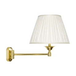 Wandleuchte schwenkbar E14 Messing Stoff Klassisch elegant