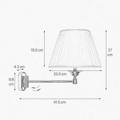 Wandleuchte schwenkbar E14 Messing Stoff Klassisch elegant