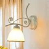 Wandleuchte Shabby Jugendstil Metall Lampe Glas