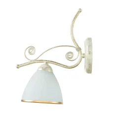 Wandleuchte Shabby Jugendstil Metall Lampe Glas