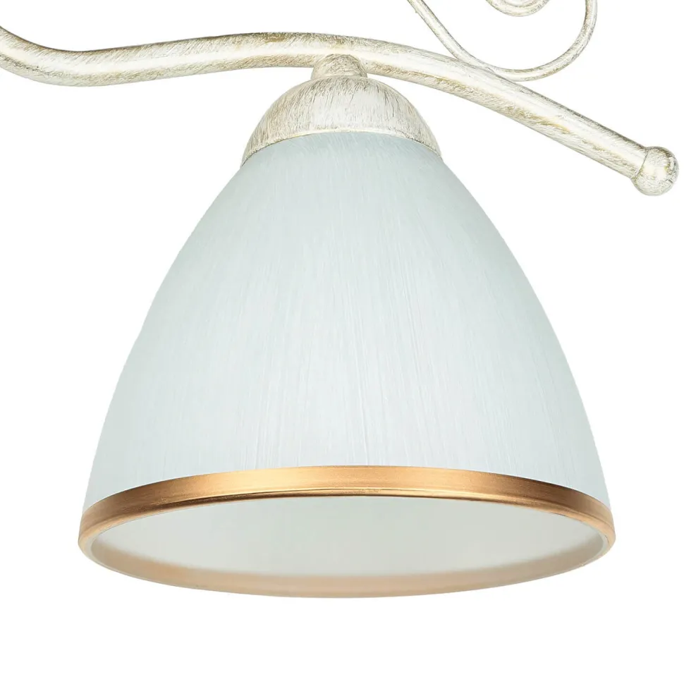 Wandleuchte Shabby Jugendstil Metall Lampe Glas