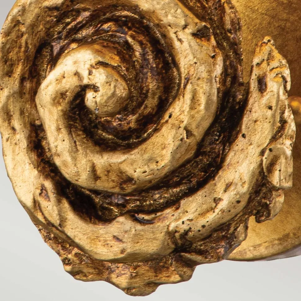 Wandleuchte Stoff 31,8 cm hoch in Blattgold Weiß